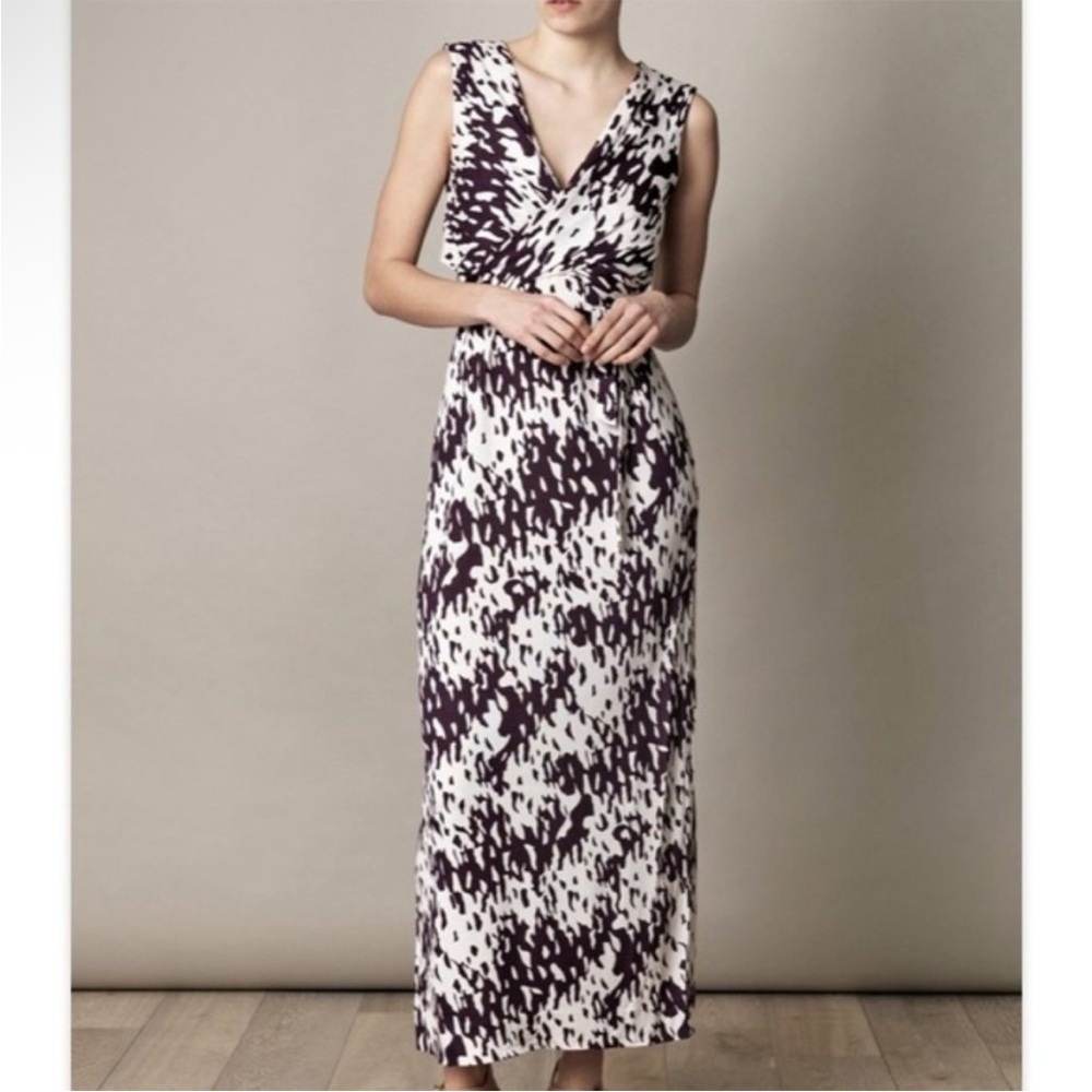 DVF Jersey Silk Wrap Maxi Dress size 4
